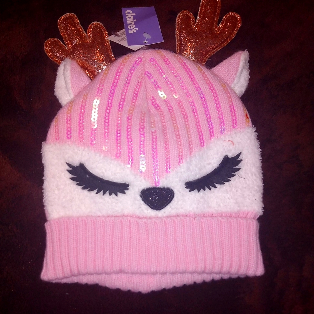 Little Girl Reindeer Beanie Hat